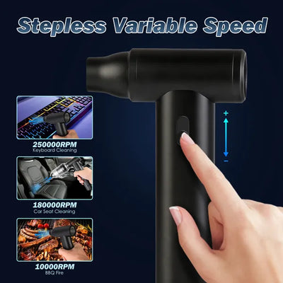 Compressed Air Duster Brushless Motor 250000RPM Stepless Variable Speed 10000mAh Battery Cordless Dust Blower Vacuum Cleaner Portable Jet Dry Blower For PC Keyboard Car Home - 5 - CJ