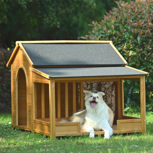 Large Wooden Dog House With Porch - 5 - CJ