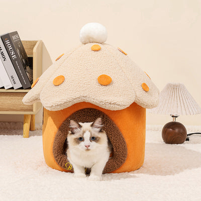 Removable Mushroom House Cat Nest Pet House Puppy - 0 - CJ