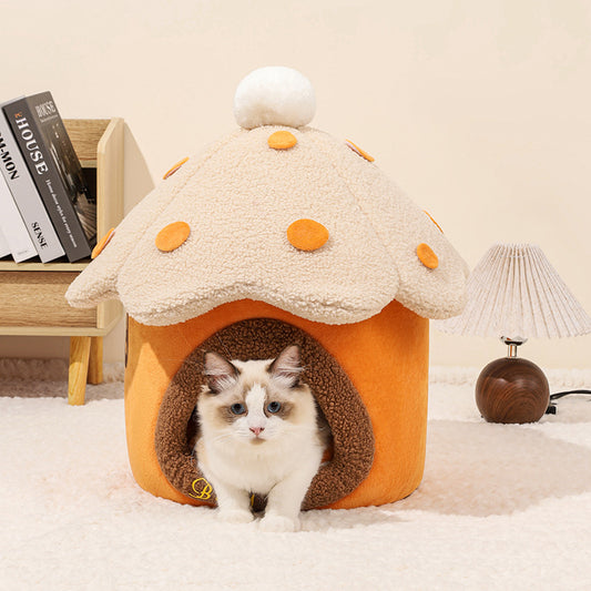 Removable Mushroom House Cat Nest Pet House Puppy - 0 - CJ