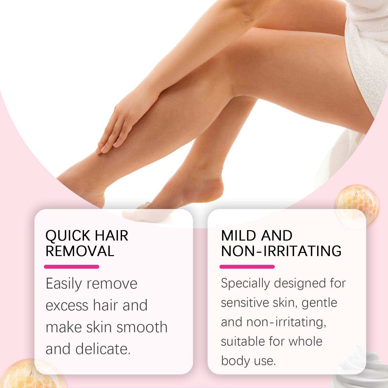 OUHOE Gentle Depilatory Mousse Gentle Depilatory Body Hair Removal Refreshing Silky Skin Care Foam Mousse - 5 - CJ