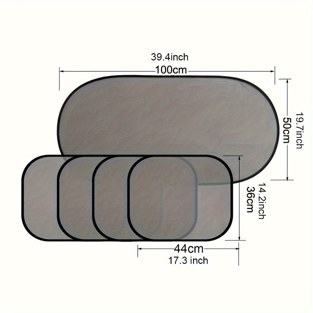 Side Window Sunshade Sock Screen Shade Pack Of 5 Block Sun Rays To Keep Car Interior Cool And Comfortable Elasticized Universal Fit Mesh Sun Shade For Car, Truck, SUV, Van - 5 - cjdropshipping