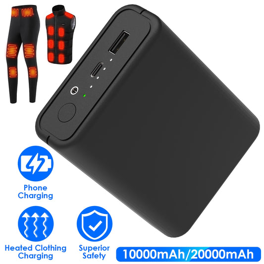 1Pc 10,000mAh OR 20,000mAh 5V 2A Power Bank For Heated Jackets Vests Pants Gloves Scarves DC 7.4V 2A Heated Clothing Replacement Battery Pack For Men Women - 5 - CJ