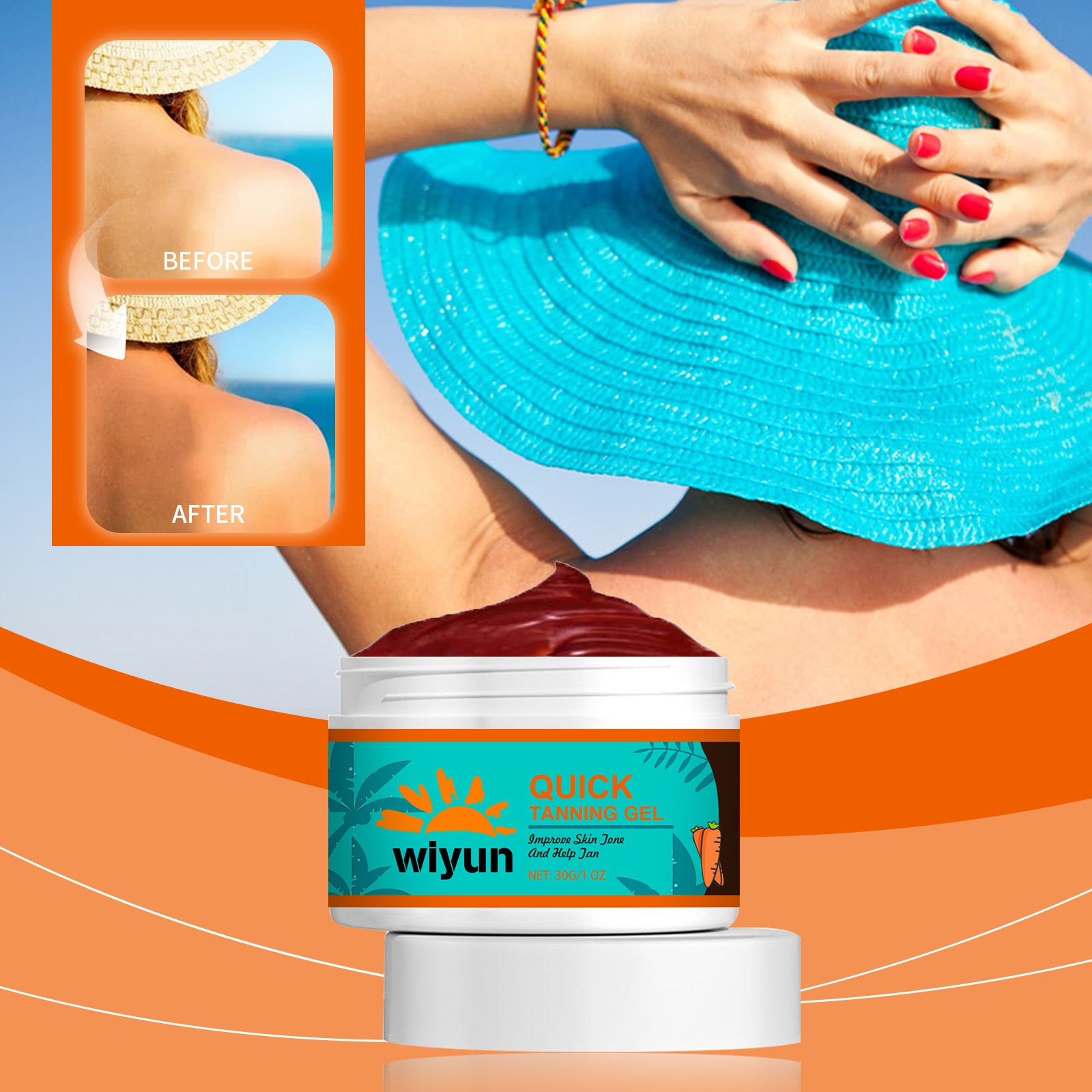 Wiyun Quick Tanning Gel, Tanner Repair Gel Bronzer Tanner Moisturizing And Nourishing Gel - 5 - CJ