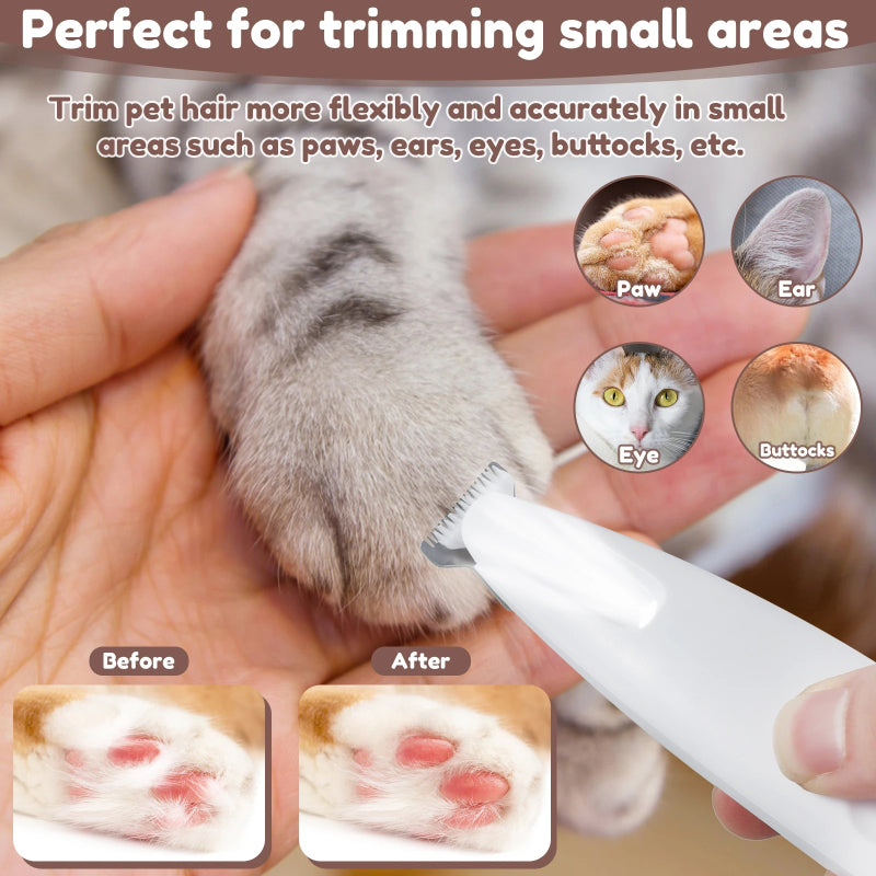 Pets Dog Paw Trimmer With LED Light Fully Waterproof Pet Hair Trimmer With LED Display Dog Clippers For Grooming Widen Blade - 0 - CJ