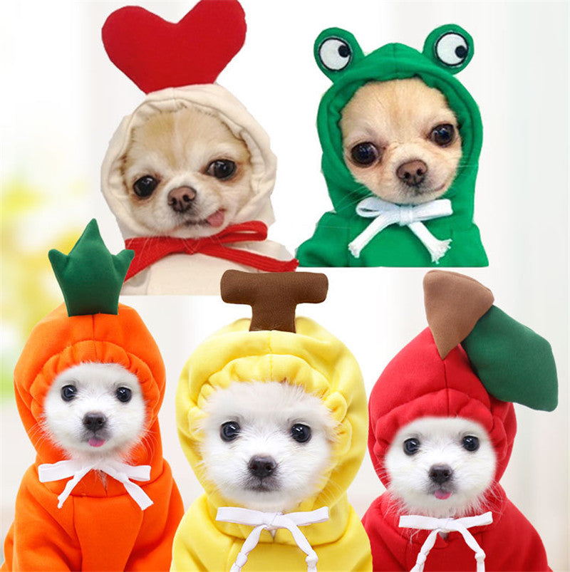 Cute Fruit Dog Clothes For Small Dogs Hoodies Winter Warm Fleece Pet Clothing Puppy Cat Costume Coat For French Chihuahua Outfit - 0 - CJ