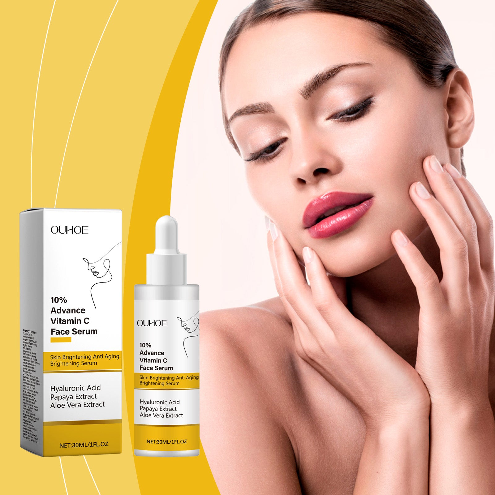 OUHOE Vitamin C Facial Essence, Hydrating And Moisturizing Facial Care, Soft And Smooth Improve Skin Moisturizing Essence - 5 - CJ