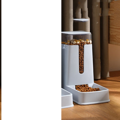 Pet Double Bowl Automatic Feeder Waterer - 0 - CJ - Grey - Feeder - CJGY160946805EV