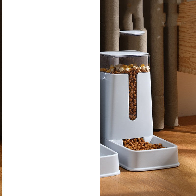 Pet Double Bowl Automatic Feeder Waterer - 0 - CJ - Grey - Feeder - CJGY160946805EV