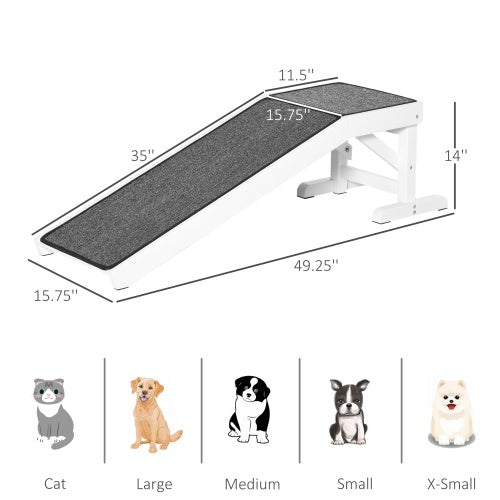 Ramp For Dog Bed, Pet Ramp For Dog With Non - slip Carpet And Top Platform - 5 - CJ