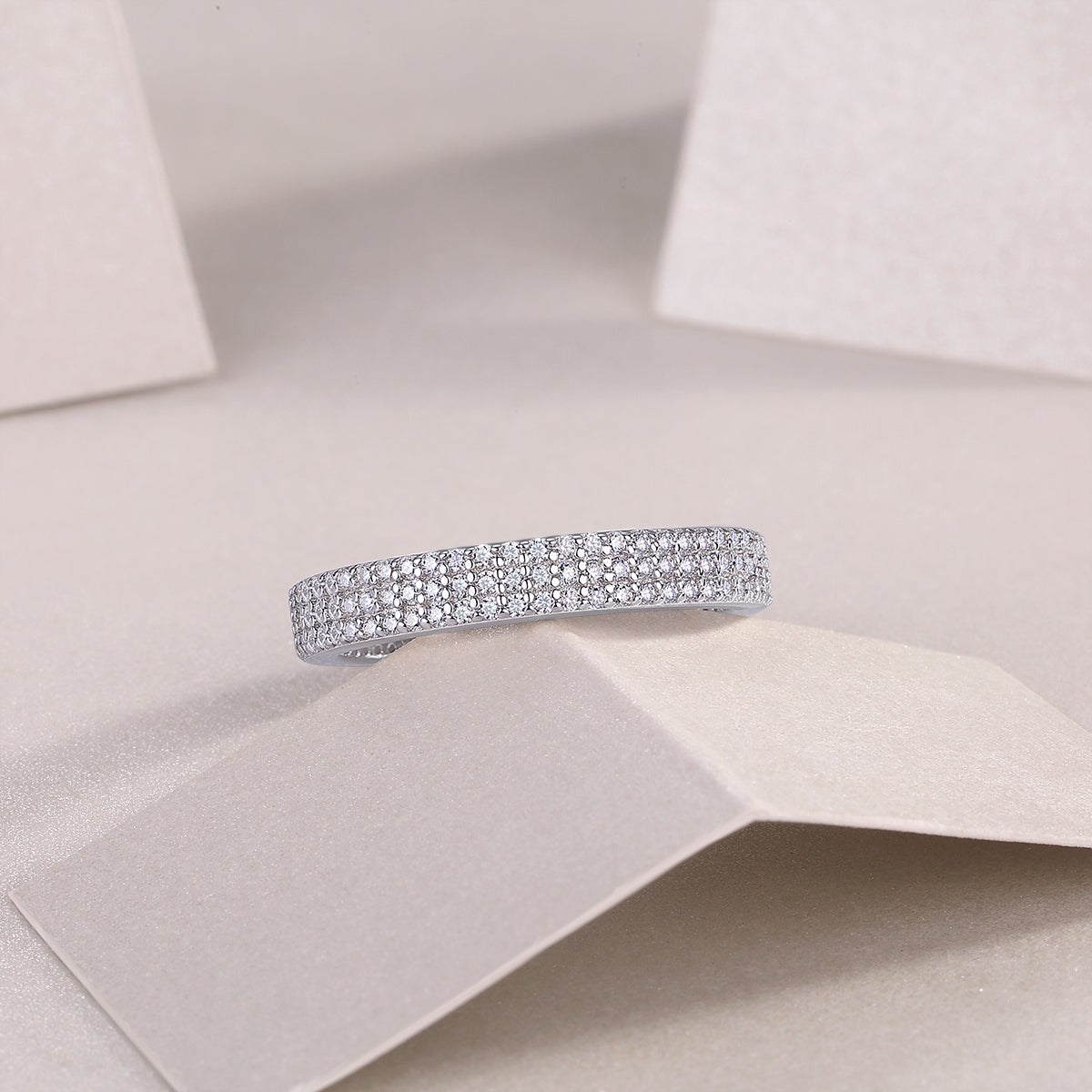 1Light Up The Moments - A Fashionable Jewelry Ring Set With Moissanite S925 Sterling Silver And Platinum - plated Diamond Prohibit TikTok sales - 5 - CJ
