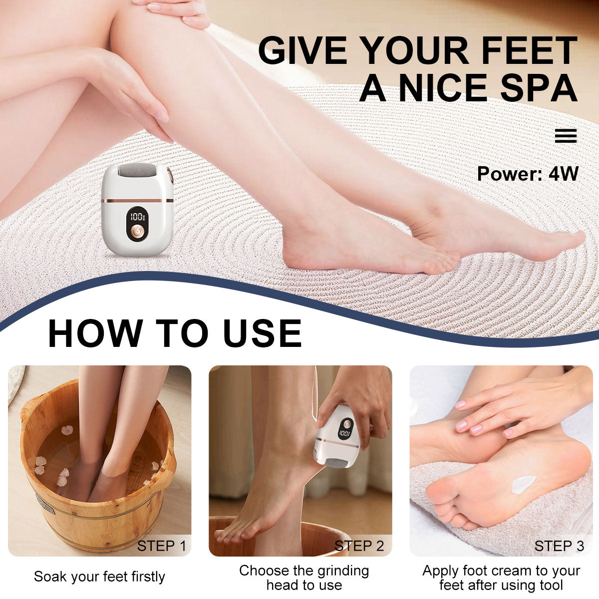 New Electric Callus Remover For Feet, Portable Rechargeable Foot Repair And Grinding Device With Digital Display, Heel Polisher File For Men Women Dry Callus Dead Skin - 5 - CJ