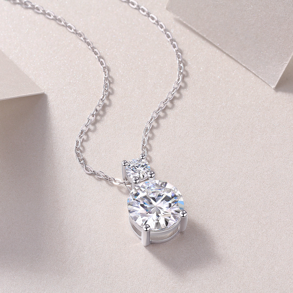 1Jazz Manor - A Fashionable And Luxurious Diamond Jewelry Piece Set With 3 - carat Moissanite S925 Sterling Silver And Platinum - plated Pendant Prohibit TikTok sales - 5 - cj