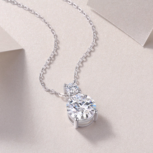 1Jazz Manor - A Fashionable And Luxurious Diamond Jewelry Piece Set With 3 - carat Moissanite S925 Sterling Silver And Platinum - plated Pendant Prohibit TikTok sales - 5 - cj