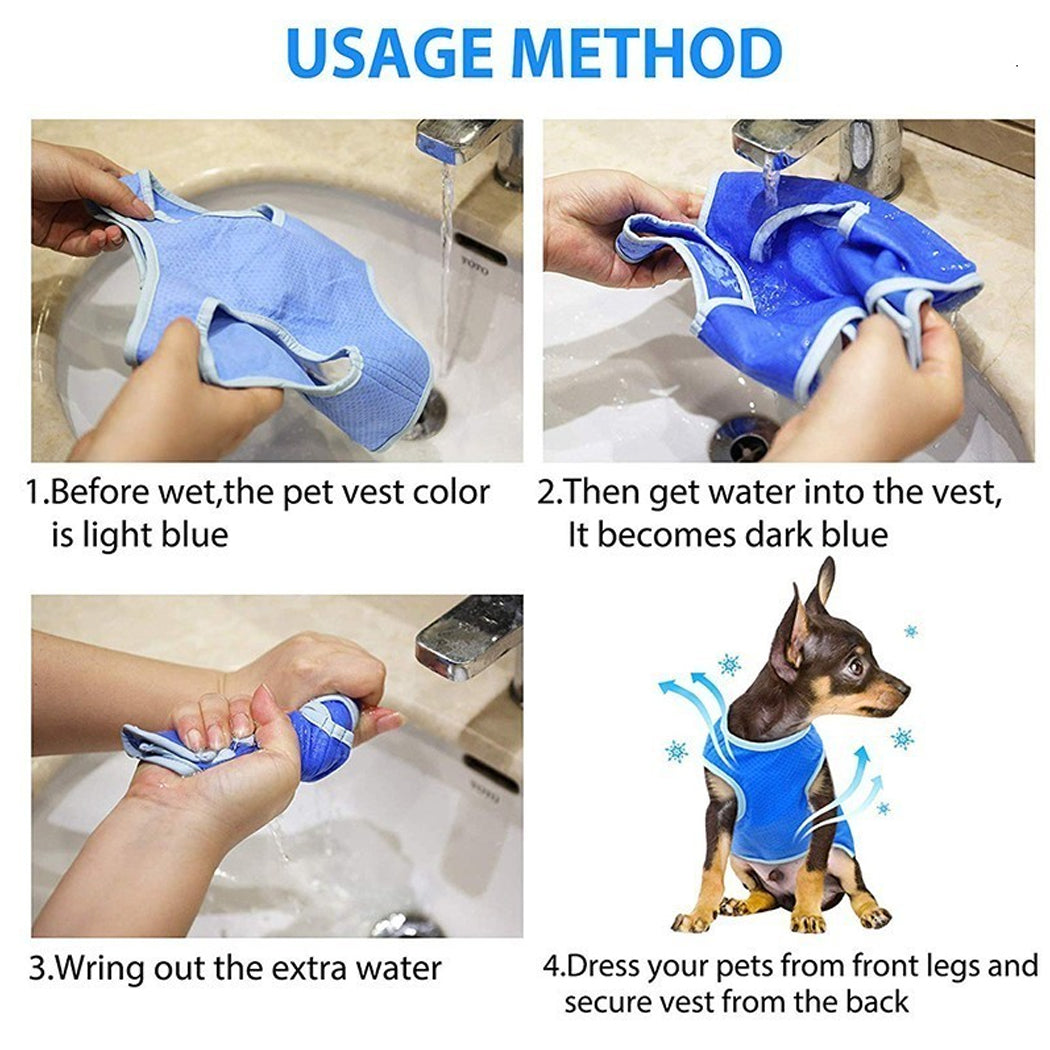 Dog Summer Cooling Vest, Pet Cooling Clothes Dog Cat Cooling Vest, Summer Heat Relief Vest Pet Dog Clothes Summer Clothes For Dogs Dog Cooling Vest - 5 - CJ