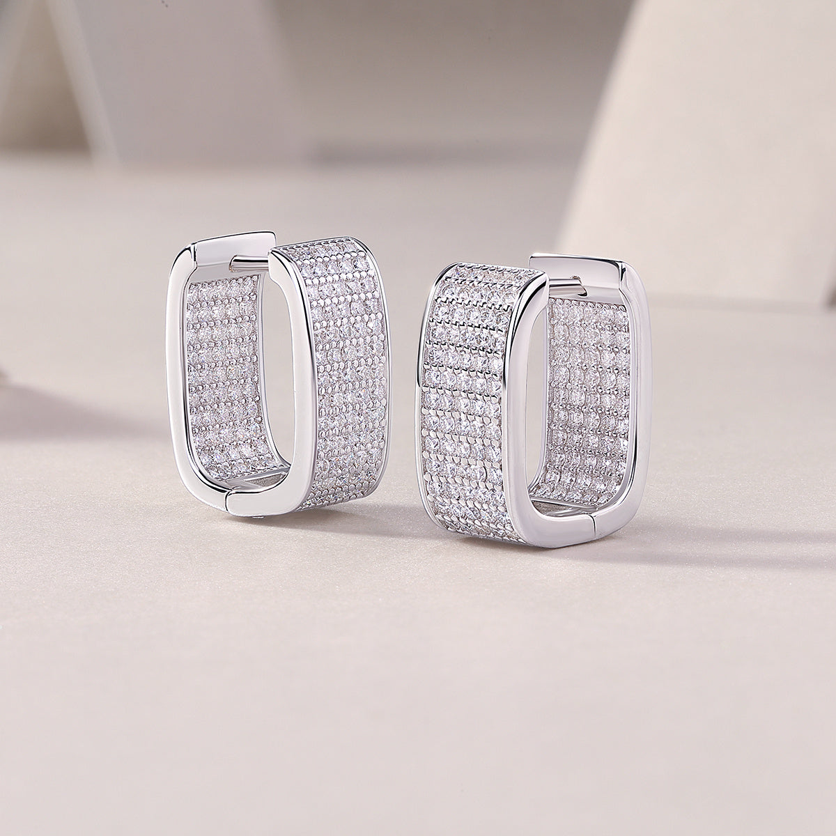 Star Light Luxury Fashion Diamond Earrings Stud Set With Mosan Diamond Silver Jewelry