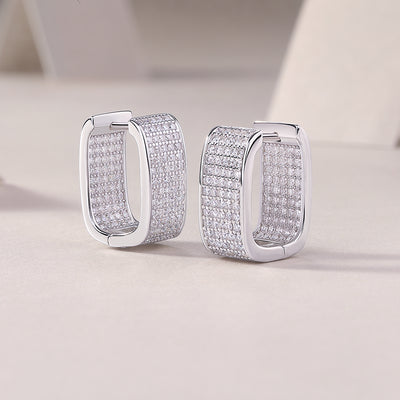 1Star Light Luxury Fashion Diamond Earrings Stud Set With Mosan Diamond Silver Jewelry Prohibit TikTok sales - 5 - CJ