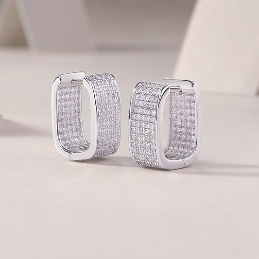 1Star Light Luxury Fashion Diamond Earrings Stud Set With Mosan Diamond Silver Jewelry Prohibit TikTok sales - 5 - CJ