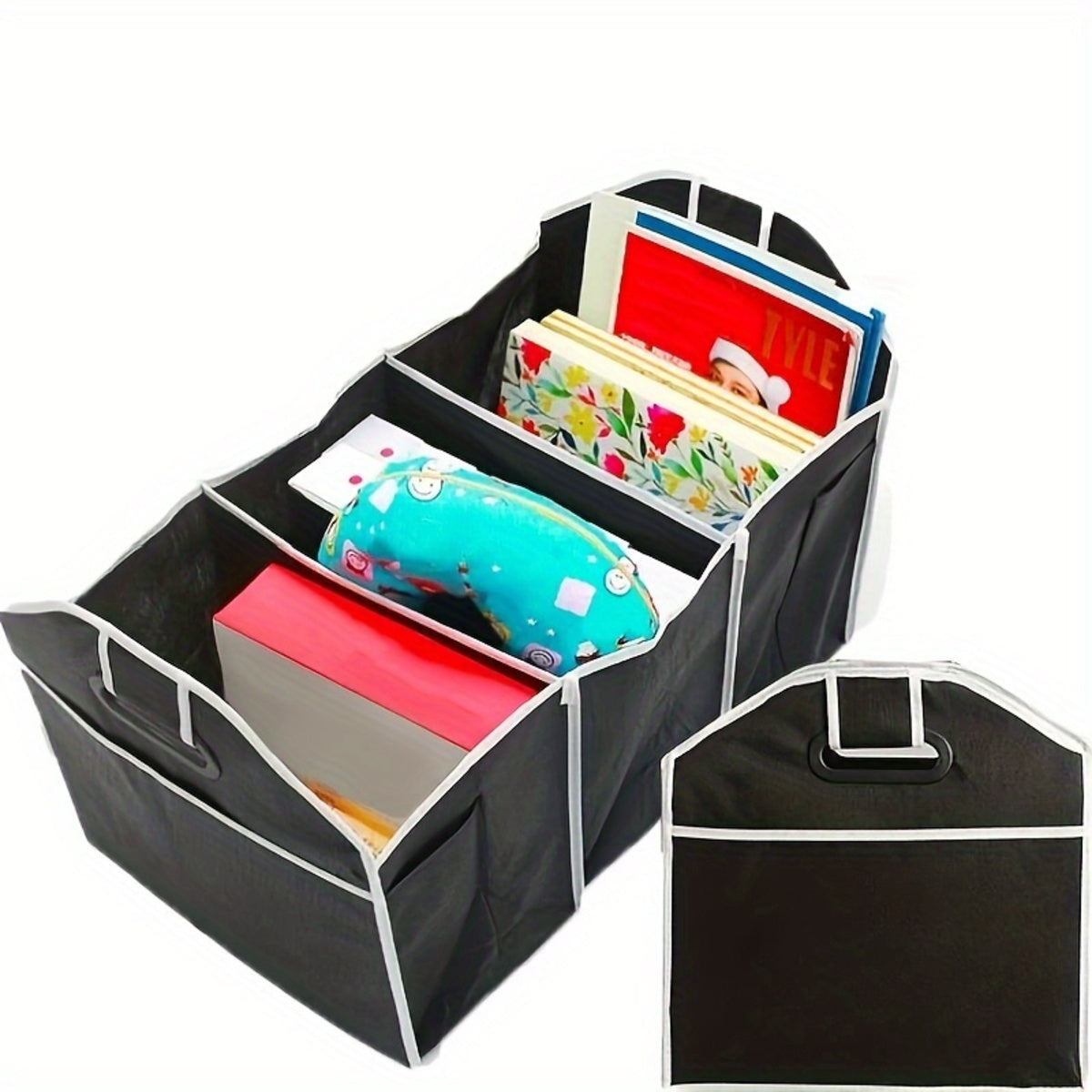 Car Multi - Pocket Trunk Organizer Large Capacity Folding Storage Bag Trunk Stowing And Tidying Trunk Organizer Car Accessories - 5 - CJ