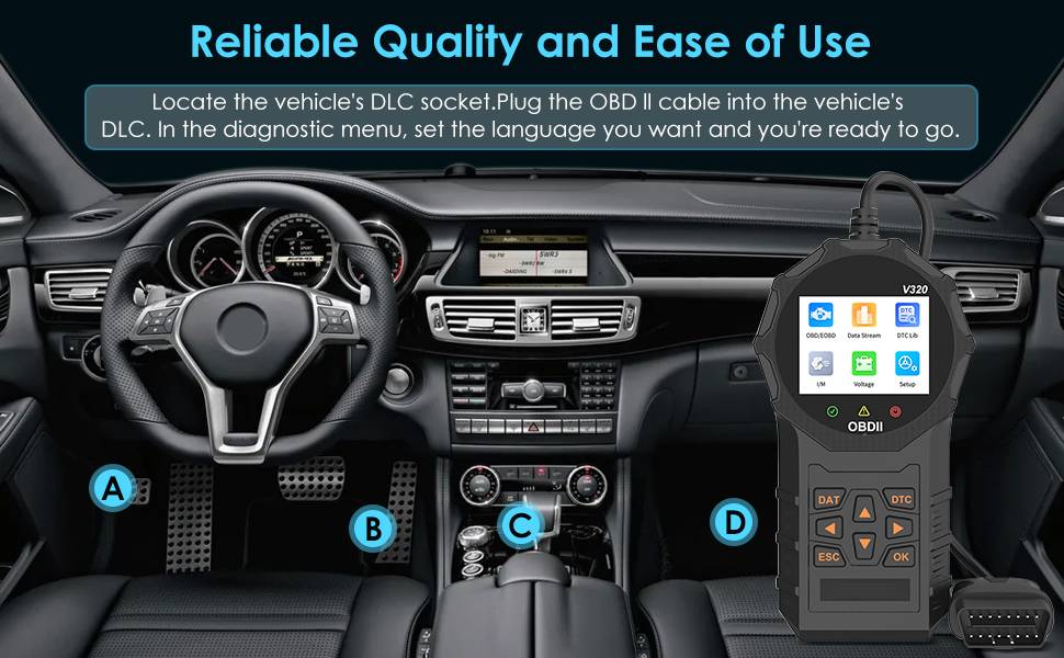 Automotive OBD2 Scanner OBD Code Reader Car Check Engine Fault Diagnostic Tool - 5 - CJ