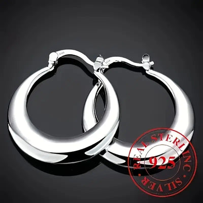 Circle Earrings, Simple And Grand, Outline Elegant Contours With Smooth Lines, Featuring A Soft Luster That Adds A Touch Of Sophistication To Your Outfit. - 5 - CJ