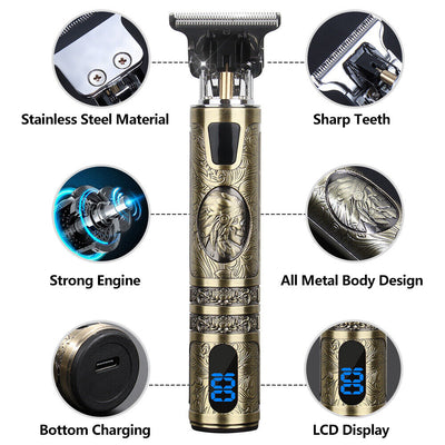 Beard Trimmer Hair Clippers Cordless Hair Cutting Kit Barber Shaving Machine For Men USB Rechargeable - 5 - CJ