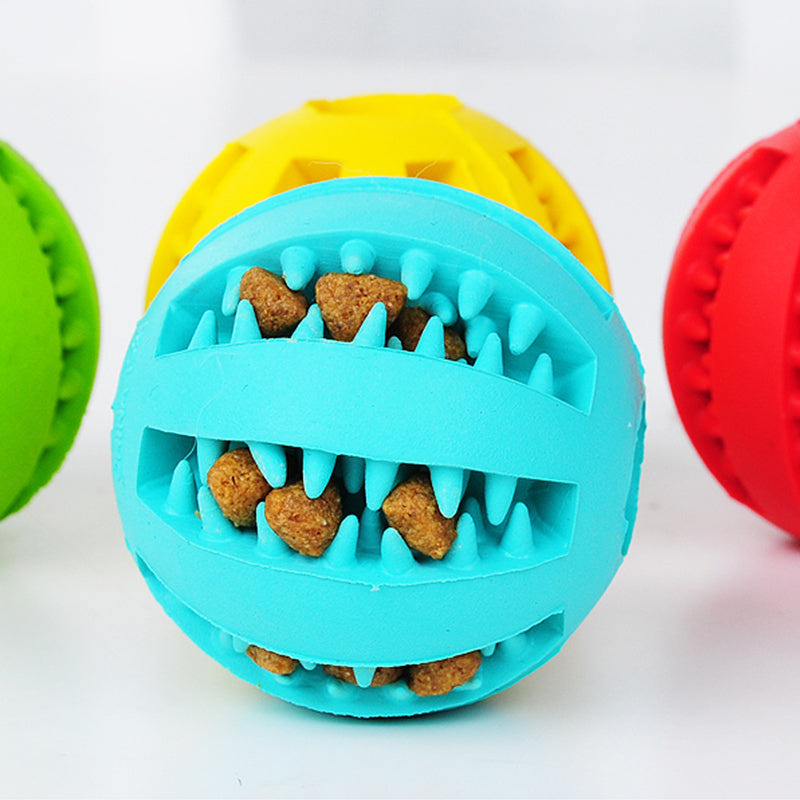 Pet Slow Feeder Dog Toy Cute Funny Rubber Dog Ball Toy - 0 - CJ