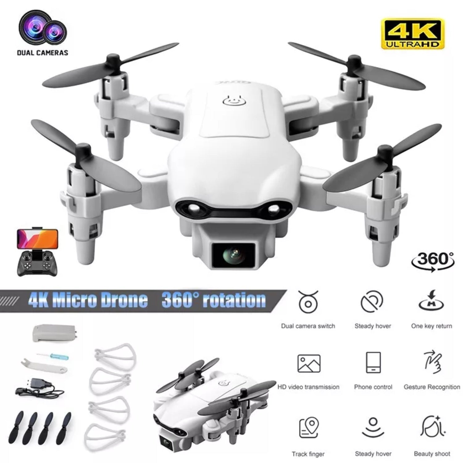 V9 Mini Drone For Kids Adults 720P HD FPV Camera, Foldable RC Quadcopter For Boys Girls With Altitude Hold, Headless Mode,Logistics Is Randomly Sent By UPS,USPS,FEDEX,Amazon Logistics. - 5 - CJ