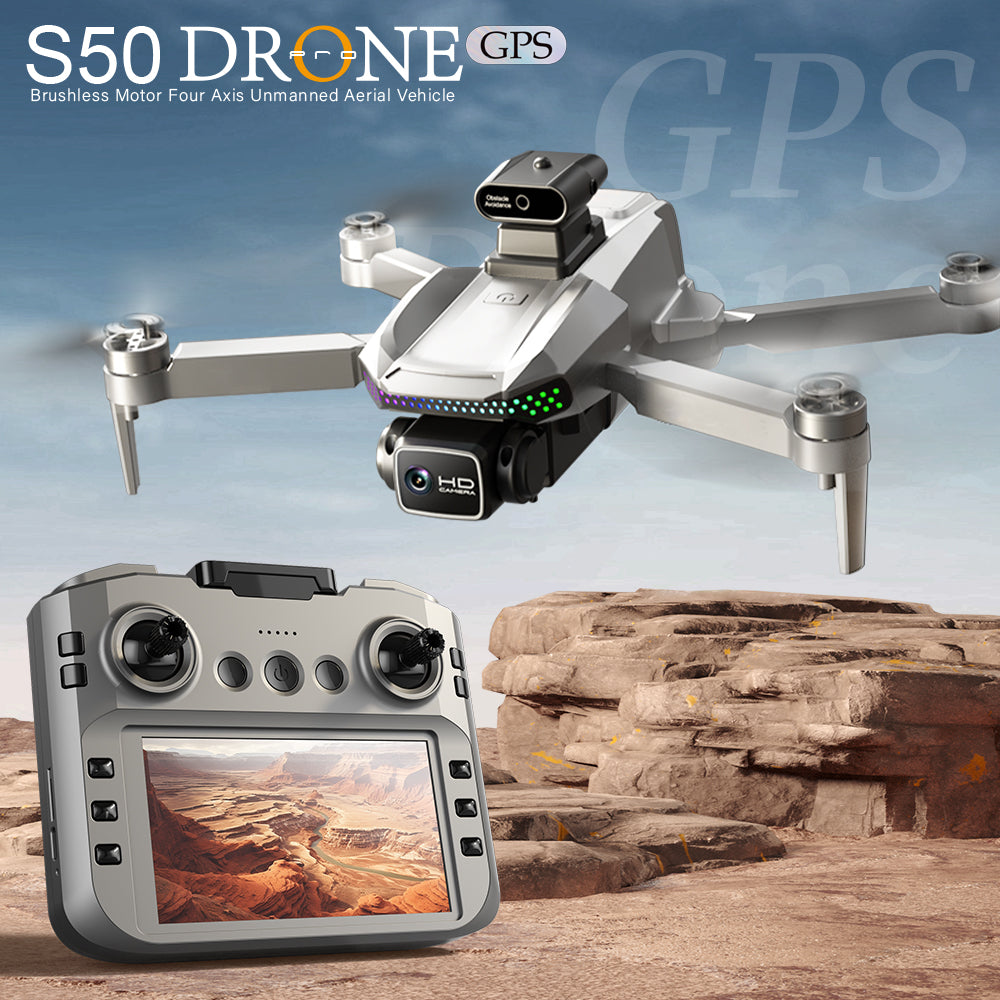 S50 PRO GPS Drone With 2 Batteries, 4.5 - inch Large Screen Remote, Real - Time HD Camera, Obstacle Avoidance, Extended Flight Time - 5 - CJ