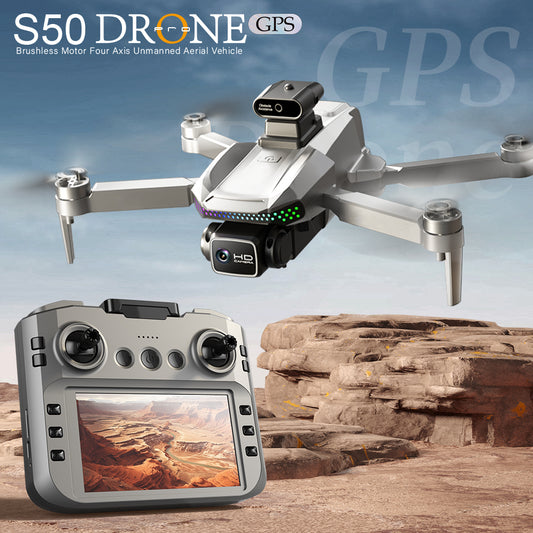 S50 PRO GPS Drone With 2 Batteries, 4.5 - inch Large Screen Remote, Real - Time HD Camera, Obstacle Avoidance, Extended Flight Time - 5 - CJ