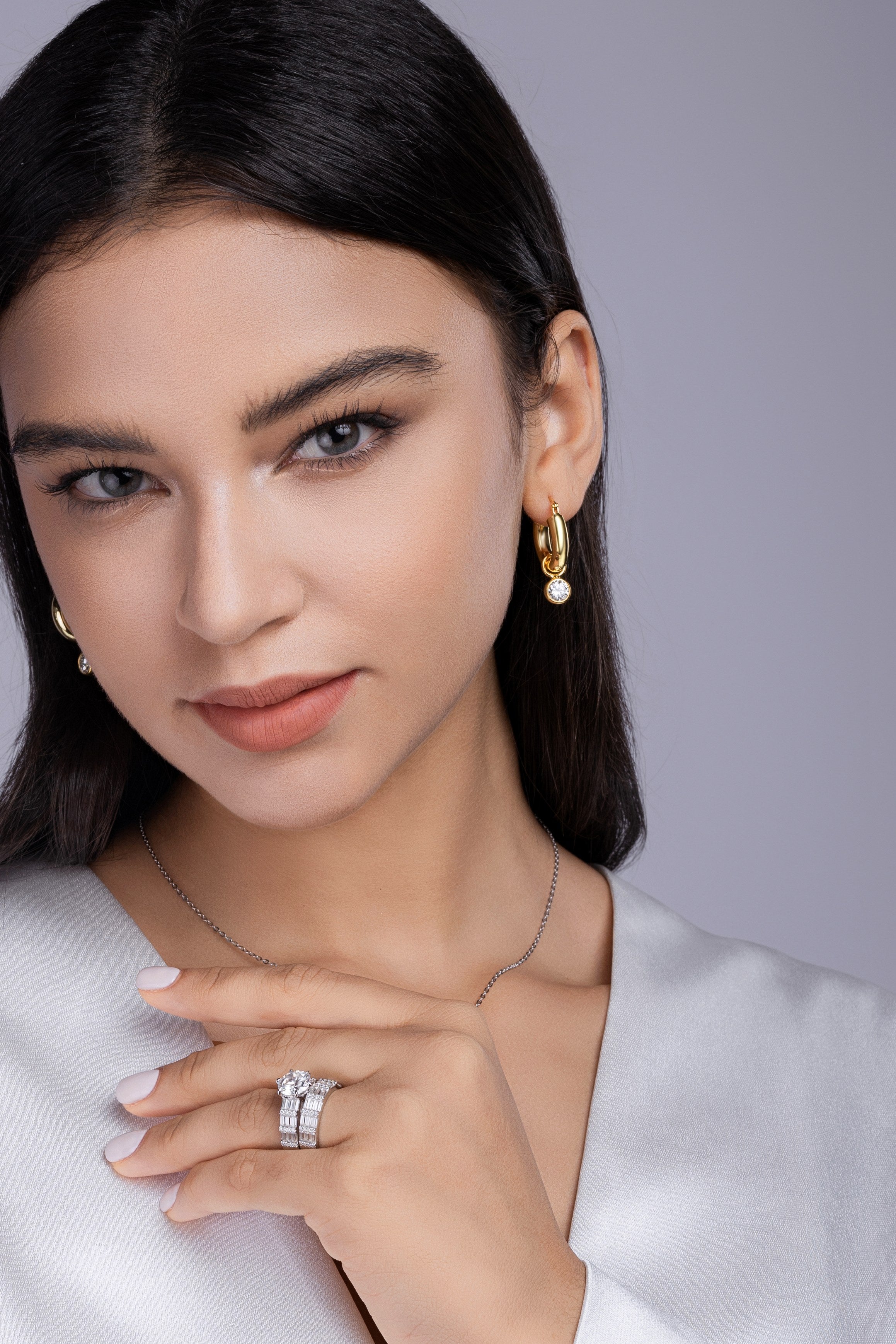 1Vanilla - A Fashionable And Luxurious Jewelry Piece Set With 3 - carat Moissanite S925 Sterling Silver And Platinum - plated Diamond Prohibit TikTok sales - 5 - CJ