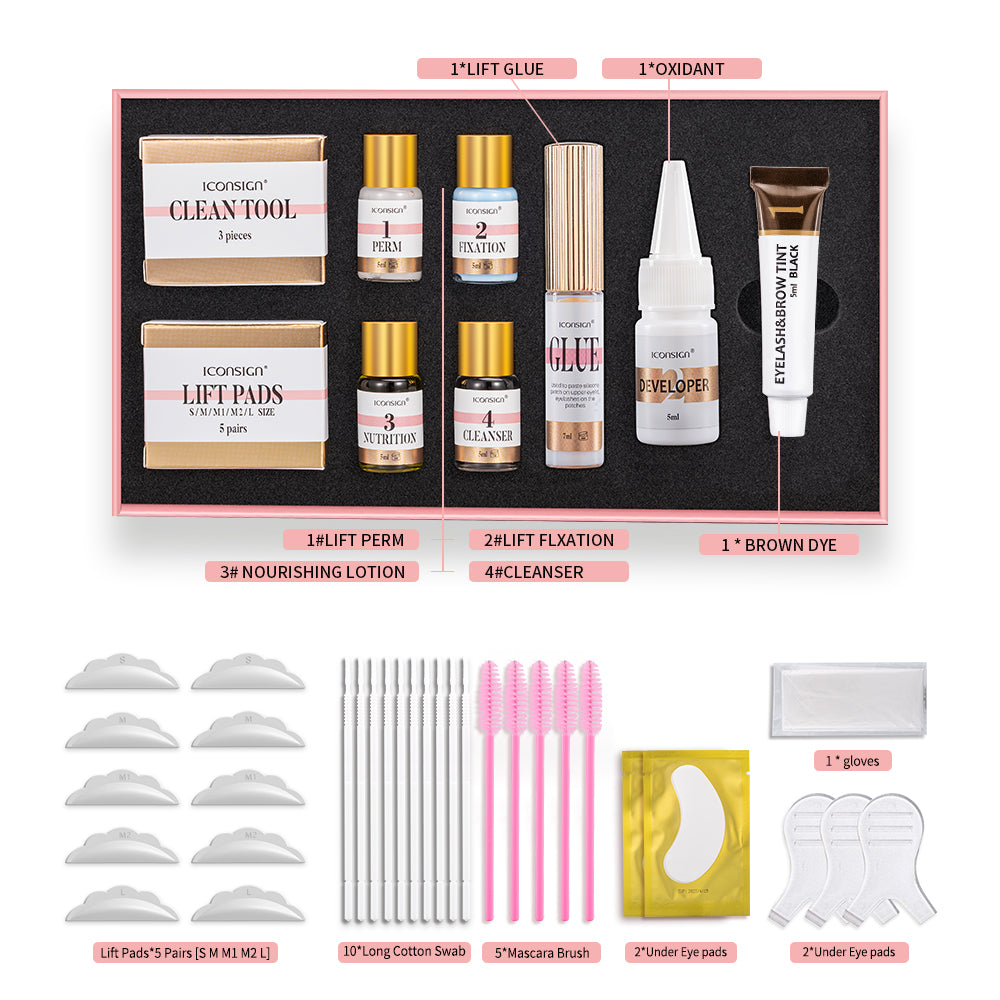 ICONSIGN Lash Lift EyeLash Eyebrow Dye Tint Kit Lashes Perm Set Brow Lamination Makeup Tools - 5.0 - CJ