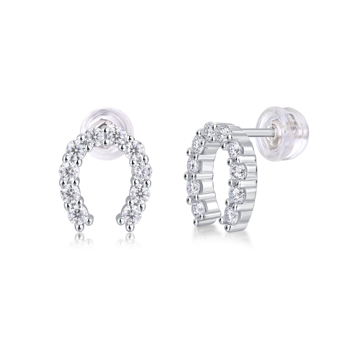 1Keep Happiness Diamond Set Moissanite Silver Earrings Luxury Fashion Diamond Earrings Stud Earrings Prohibit TikTok sales - 5 - CJ