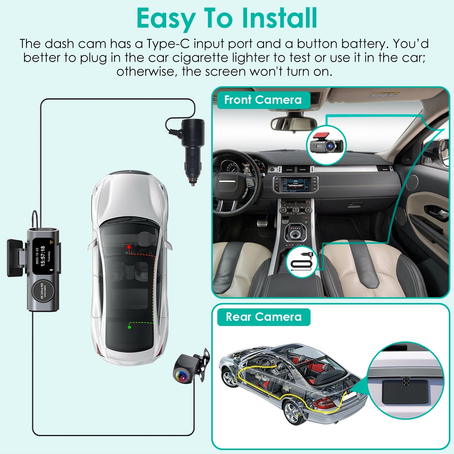 1Pc 4K 1080P Car Dash Cam 2.4GHz WiFi Car Camera Mini Driving Recorder With 140 Degree Wide Angle APP Control Night Vision G - sensor Loop Recording - 5.0 - cjdropshipping