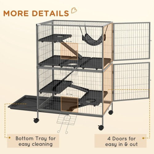 5 Tiers Of Small Animal Cages, Ferret Cages, Large Chinchilla Cages With Hammock Fittings And Heavy Duty Wires - 5 - CJ