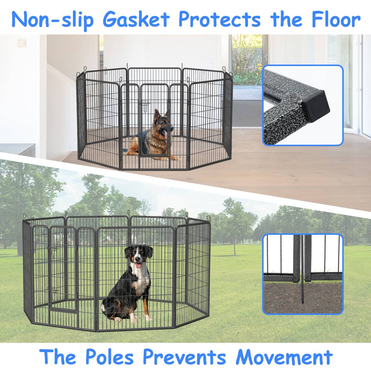 Dog Pens Outdoor Dog Fence Dog Playpen For Large Dogs Dog Kennel Pet Playpen - 5 - CJ