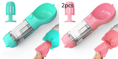 Pet Water Bottle Feeder Bowl Garbage Bag Storage Portable Pet Outdoor Travel 3 In 1 Dog Water Bottle - 0 - CJ