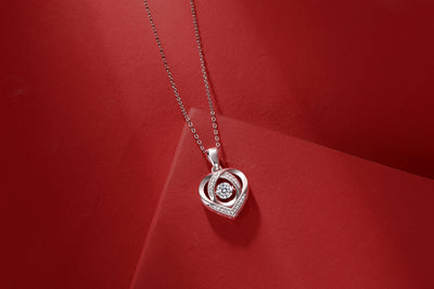 1Heart To Have Your Luxurious Fashion Diamond Pendant Necklace Set With Mosan Diamond Silver Ornaments Prohibit Tk Sales - 5 - CJ