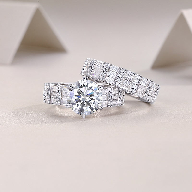 1Vanilla - A Fashionable And Luxurious Jewelry Piece Set With 3 - carat Moissanite S925 Sterling Silver And Platinum - plated Diamond Prohibit TikTok sales - 5 - CJ