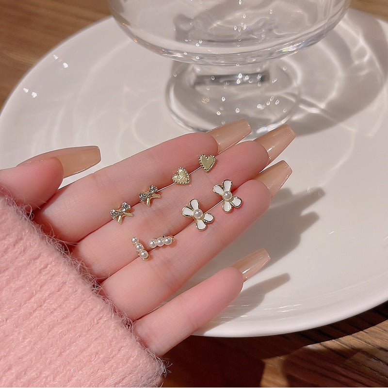 6-piece Set Of High-end And Simple Stud Earrings