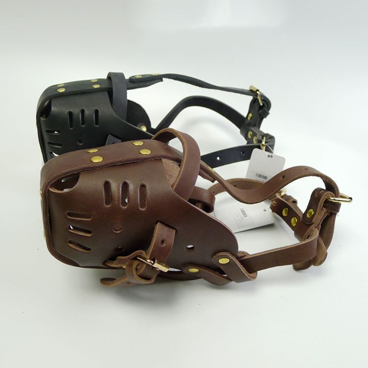 Cowhide Dog Muzzle Medium And Large Dog Horse Dog - 0 - CJ