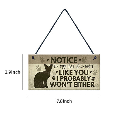 Wooden Cat Pendant For Pets Vintage Style - 0 - CJ