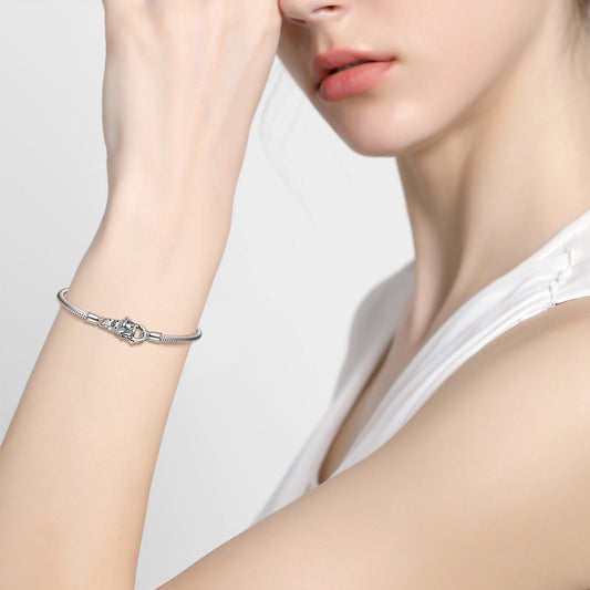S925 Sterling Silver Base Snake Bone Chain Without Buckle Single Chain Bracelet Diy Accessories - 4 - CJ