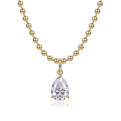 1Wish Light - A Fashionable And Trendy Diamond Jewelry Necklace Pendant Set With Pear - shaped Moissanite S925 Sterling Silver And Gold Plating Prohibit TikTok sales - 5 - cjdropshipping