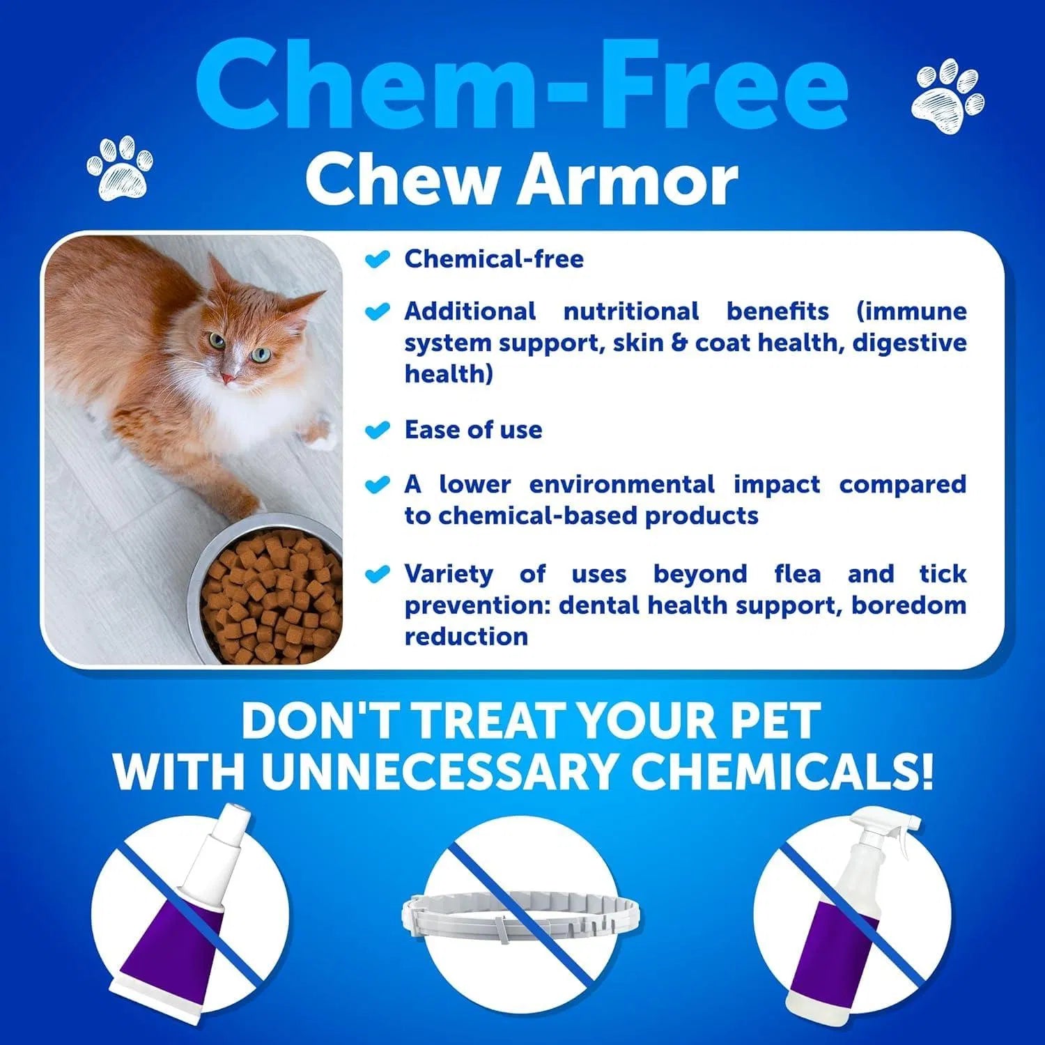 Flea Treatment For Cats Natural Flea And Tick Prevention Supplement For Cats Kittens Chewable Daily Oral Pills With Vitamins 135 Soft Chews Skin & Coat Dental Treats Digestion - 5 - CJ