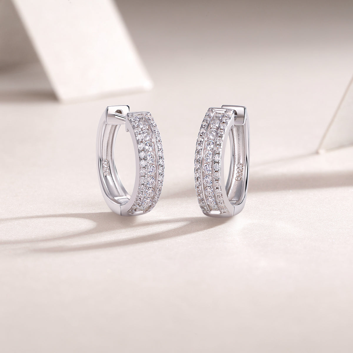 1Splendid Night Luxury Fashion Diamond Earrings Stud Set With Mosan Diamond Silver Ornaments Prohibit TikTok sales - 5 - CJ