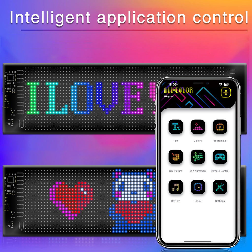 14 Inch Programmable Pixel Panel With Preloaded Animations Scrollable Display For Multi Scenario Use In Support Events Parties And Transportation