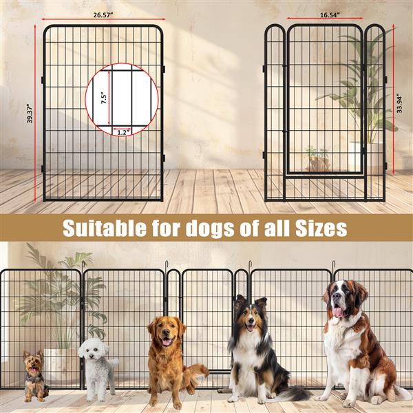 8 Pieces Of Heavy - duty Metal Game Fence - 5 - CJ