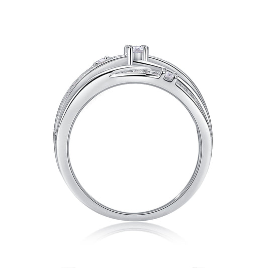 1Star Ring Diamond Ring Luxury Fashion Set Moissanite Silver Ring Prohibit TikTok sales - 5 - CJ