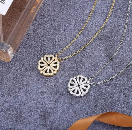 Flower Four Leaf Clower Hearts Necklace - 5 - CJ